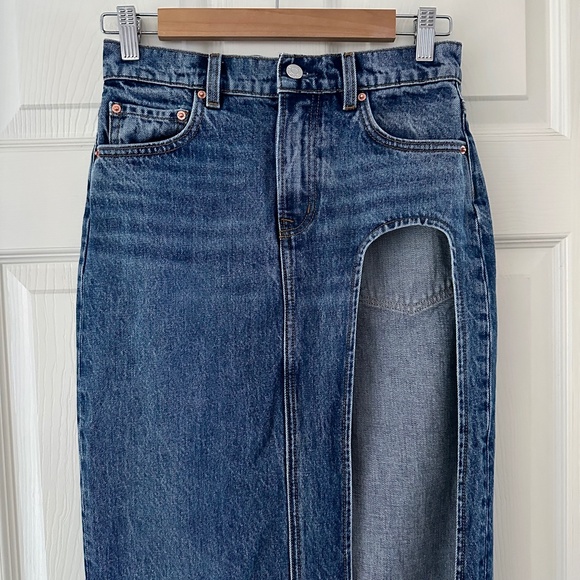 GRLFRND Denim Blanca Maxi Skirt in Crissy Field Blue Size 24 - Picture 7 of 16